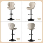 Bar Stool Set of 4: Modern Swivel Bar Chairs with High Backrest - Image 6