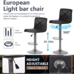 Hydraulic Bar Stools Set of 2 with Adjustable Height - Image 6