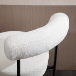 Modern Sherpa Bar Stools Set of 2 with Black Metal Base - Image 7