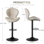 Bar Stool Set of 4: Modern Swivel Bar Chairs with High Backrest - Image 7