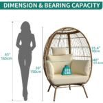 Oversized Wicker Egg Chair with 370lbs Capacity - Image 3