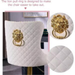 Velvet Swivel Bar Stools with Tufted Backrest - Image 4