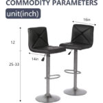 Hydraulic Bar Stools Set of 2 with Adjustable Height - Image 3