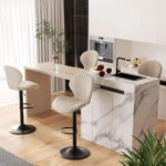 Bar Stool Set of 4: Modern Swivel Bar Chairs with High Backrest - Image 3