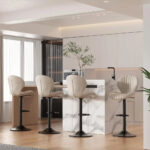 Bar Stool Set of 4: Modern Swivel Bar Chairs with High Backrest - Image 2