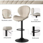 Bar Stool Set of 4: Modern Swivel Bar Chairs with High Backrest - Image 4