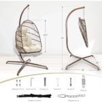 Patio Egg Chair with Stand & UV Resistant Cushions - Image 3