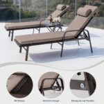 3-Piece Rattan Chaise Lounge Set with Adjustable Backrests - Image 3